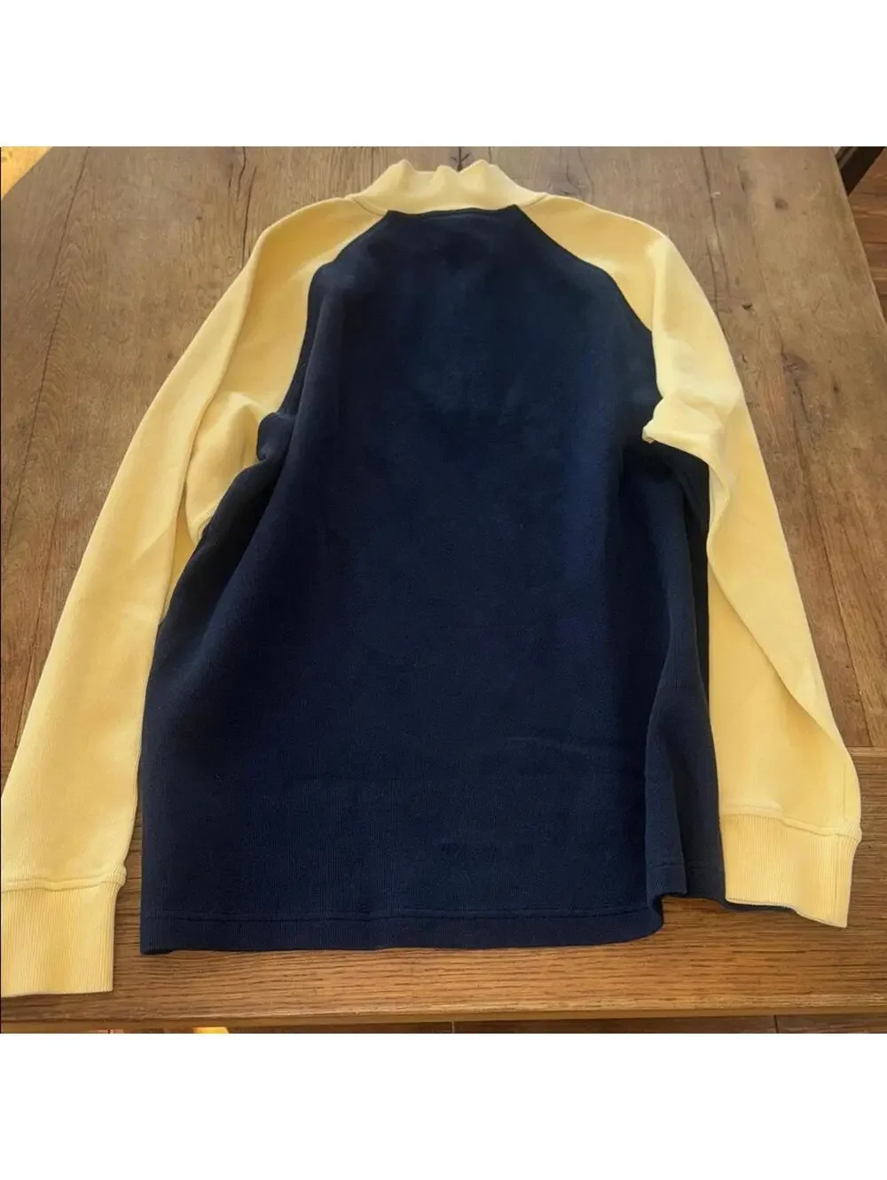 Brooks Brothers Navy and Yellow Quarter Zip-Up Sweater XXL